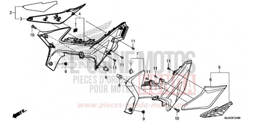 COUVERCLE LATERAL CB500XAH de 2017